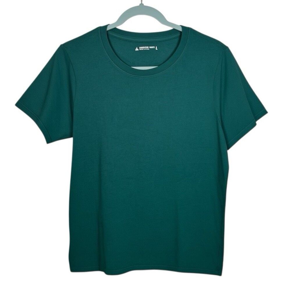 American Giant T-Shirt Womens Large Dark Green Short Sleeve Cotton Crew Tee NEW
